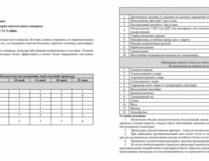 Оздоровительные услуги - Комплекс ODISSEYA Wellness Resort / Одиссея Велнес Резорт