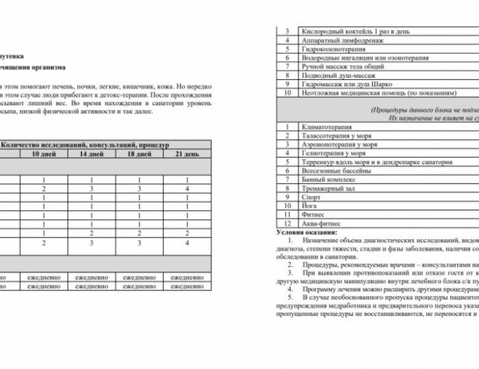 Оздоровительные услуги - Комплекс ODISSEYA Wellness Resort / Одиссея Велнес Резорт